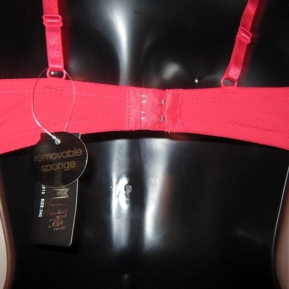 Youmita 34C Red Cage Demi Push Up Bra NWT - Picture 6 of 14
